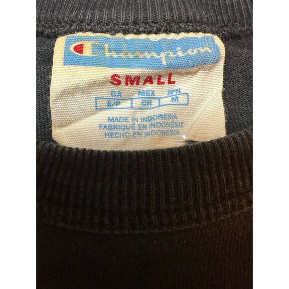 Vintage Champion Tee Shirt Size Small Women's Men's Embroidered Logo 90s Black - Picture 4 of 10